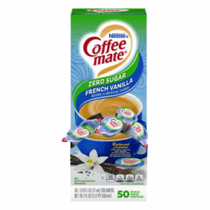 Coffee-mate Liquid Coffee Creamer, Zero Sugar French Vanilla, 0.38 oz Mini Cups, 50/Box (91757)