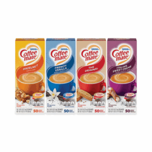 Coffee-mate Liquid Coffee Creamer, French Vanilla/Hazelnut/Italian Sweet Creme/Original, 0.37 oz, 200/Carton (28300012)